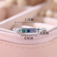 Bague coréenne en laiton couleur argent avec zircon pour femme, style rétro, motif floral color-block, pour l'index