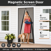 Moustiquaire magnétique extérieure en fibre de verre, résistante aux intempéries, anti-UV, auto-scellante, robuste, OEM