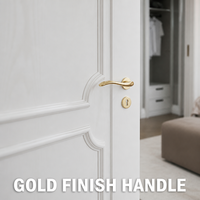 Porte intérieure moderne de luxe à double vitrage de style français blanc crème avec poignée dorée, taille personnalisée, directement de l'usine
