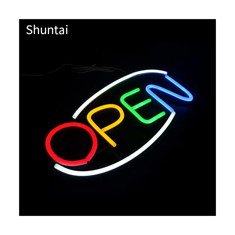 Atacado design personalizado OPEN neon sign led