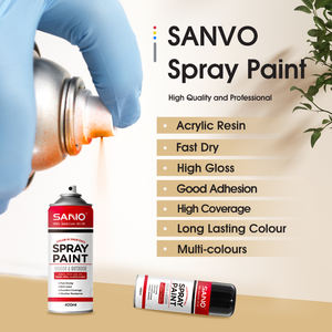 طلاء رشاش أسود من SANVO ، طلاء بخاخ أسود من الأكريليك ، طلاء جرافيتي باللون الذهبي الخالي من الرصاص - Product Image 2