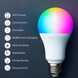 Ampoule Intelligente 9W RGB CW A19 E26 LED Dimmable Contrôle par Application Compatible Tuya Alexa Google Home 85-265V Corps en Plastique - Product Image 5