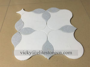 Fleur <span class=keywords><strong>de</strong></span> marguerite élégante en verre doré poli avec Thassos marbre blanc cuisine dosseret salle <span class=keywords><strong>de</strong></span> bain mur marbre pierre mosaïque carrelage - Product Image 4