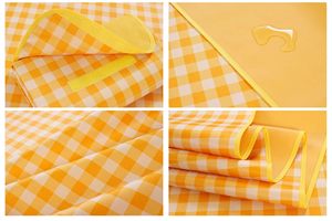 Yellow and White Squares 57"x71" Picnic <b>Blanket</b> <b>Waterproof</b> Sand Proof Beach <b>Blanket</b> for Beach Camping Park Grass Lawn Travel - Product Image 5