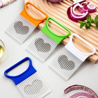 Roestvrijstalen uienhouder, snijhulp voor voedsel, multicolor groente- en fruitsnijder, snijhulp voor de keuken