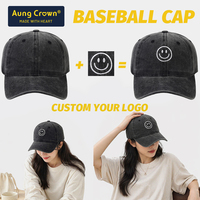 Casquette de baseball vintage en coton lavé à 6 panneaux avec logo brodé personnalisé OEM ODM, vente en gros, casquette de baseball brodée personnalisée de haute qualité