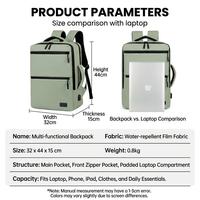 Mochila Unisex Oxford para Portátil, Impermeable, Gran Capacidad, Múltiples Compartimentos, para Viajes de Negocios, Estudiantes