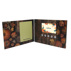 2021 Customizable Paper E-Gift Card with Video & Greeting 5/7/10 Inch Screens Folk Art Wedding Style Rechargeable Battery
