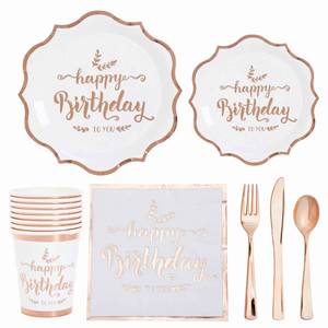 Nouvelle Assiette en Carton Jetable Épaissie à Estampage à Chaud, Style Européen et Américain, pour Fête d'Anniversaire, Utilisation Gauche, Support Poignet Homme, Gobelet à Gâteau - Product Image 6