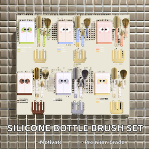 Ensemble de brosses pour biberons en silicone personnalisées avec poignée allongée Brosses à paille pour mamelon de nettoyage en profondeur - Product Image 3