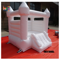 Tout blanc 6x6ft Mini Bounce House Safe Amovible Mesh Petit château gonflable blanc pour la location de tout-petits