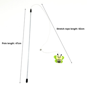 Jouets pour chat auto-salut génie teaser bâton de chat longue perche anti-morsure plume à gratter teaser jouets pour chat avec cloches - Product Image 5