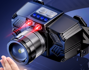 High Power Rechargeable Headlamp, 6000K Daylight White <b>Light</b> with Power Display, IP65 Rated for Camping and Night Activities - Product Image 4