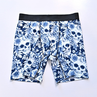 Boxers pour hommes en fibre de bambou antibactériens, ceinture jacquard personnalisée avec logo, haute élasticité, fabrication OEM