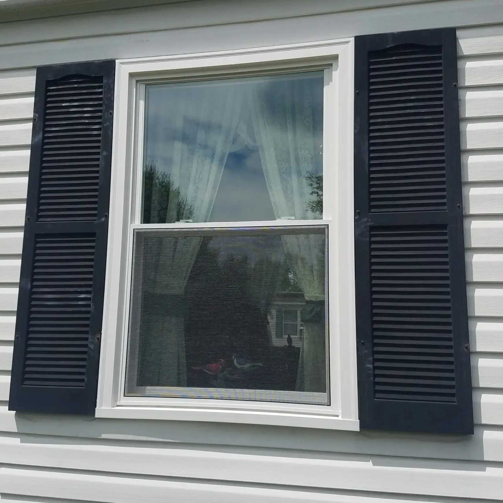 Su misura in PVC finestre monoappese colore bianco 2.5mm PVC telaio doppio/triplo vetro temperato