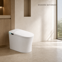 WC intelligent de luxe à chauffage instantané, sans réservoir, avec bidet intégré, capteur de pied, couvercle à ouverture/fermeture automatique, allongé et télécommande