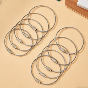 Etiqueta de Identificación de Acero Inoxidable para Equipaje, Llavero de Alambre Metálico, Moda, Senderismo, Viajes - Product Image 1