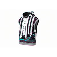 Gilet de football sans manches à capuche Fanshi Glitch Print, vêtements de sport pour jeunes 7V7 personnalisés OEM en gros