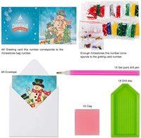 Kartu Natal E-010 1 Gambar 5D lukisan berlian kit pohon Natal Santa Claus kartu ucapan Natal