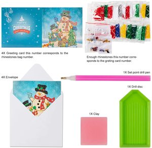 Tarjeta de Navidad de 1 foto 5D, Kits de pintura de diamantes, árbol de Navidad, Papá Noel, tarjeta de felicitación de Navidad - Product Image 5