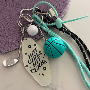 Ciondolo a Forma di Pallone da Basket Fatto a Mano, <span class=keywords><strong>Charm</strong></span> per Cordino di Coppia, Accessori Decorativi Carini per Borse - Product Image 6