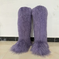 Bottes en fourrure de Mongolie de haute qualité pour femmes, enfants et filles, antidérapantes, respirantes, mi-mollet, avec semelles intérieures en caoutchouc et fourrure.
