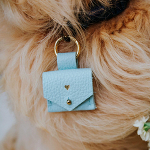 Pochette personnalisée en cuir PU gaufré pour collier de chien, boîte à bagues portable, accessoire de mariage original pour animaux de compagnie avec logo personnalisé - Product Image 1