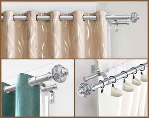 Vente en gros fer métal 16/19mm simple <span class=keywords><strong>double</strong></span> <span class=keywords><strong>tringle</strong></span> à rideaux <span class=keywords><strong>tringle</strong></span> avec accessoires pour rideaux - Product Image 3