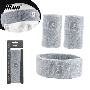 <span class=keywords><strong>IRun</strong></span> Fútbol Algodón Diadema Tenis Terry Cloth Muñequera Correr <span class=keywords><strong>Trabajo</strong></span> Banda para el sudor Bordado personalizado Baloncesto Deporte Diadema - Product Image 1