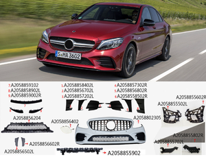 Für Mercedes C Klasse W205 2014-2018 Upgrade auf 2019-2020 AMG Typ Front Hecks toß stange Scheinwerfer Umbaus atz - Product Image 2