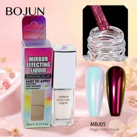 Poudre chromée liquide effet miroir magique Bojun série MBJ, 14 couleurs, effet aurore sirène, pour nail art, sans TPO, MSDS, vente en gros directe usine