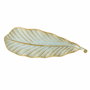 Assiette de service vintage en céramique en forme de feuille, créative, longue, rétro, pour sushi, vaisselle, résistante au lave-vaisselle, pour gâteaux, desserts, fruits - Product Image 5