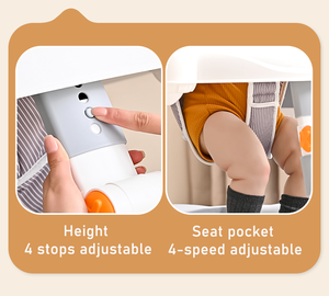 Girello multifunzione con ruote e musica da seggiolino giocattolo per bambini camminatore Sit-To-Stand per imparare a camminare per bambini pieghevole Baby Walker - Product Image 4