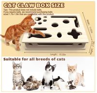 Maßgefertigte Katzen-Kratzbox zur Beschäftigung Große Massivholz-Konstruktion Katzen-Krallenfeile Beschäftigungsbox mit Schleifpapier Innen
