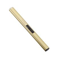 Briquet électronique USB classique en métal avec verrou de sécurité et long arc, idéal pour les fêtes et l'utilisation avec des cigarettes