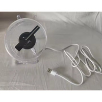 11CM Mini 3D ventilador de escritorio pantalla holograma máquina de publicidad proyector pantalla de luz ventilador LED de escritorio holográfico