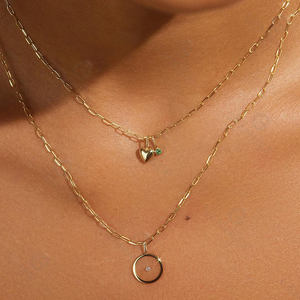 Conjunto de Collar Gemnel de Plata de Ley 925 con Vermeil de Oro de 18k, Colgante de Corazón con Circonita Cúbica y Piedra de Nacimiento - Product Image 4