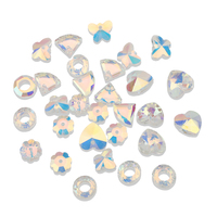 Zhubi Aurora brillant pendentif perles de verre mélange 30 pièces coeur papillon étoile fleur Multi formes perles de cristal pour la fabrication de bijoux