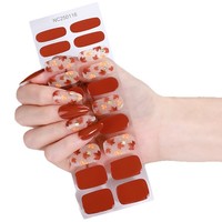 Autocollants pour ongles en gel imperméables, style européen et américain, effet flash UV, semi-cuits, 20 bandes, ciel étoilé, art des ongles du Guangdong