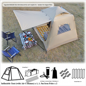 Vente en gros d'usine, gonflage rapide, pas besoin de monter, tentes de <span class=keywords><strong>camping</strong></span> d'extérieur, tentes gonflables intégrées de haute qualité pour les familles - Product Image 1