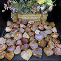 Carneliana rode agaat geode druzy hartvormige gepolijste kristallen palmsteentje liefde helende kristallen decoratie & Valentijnscadeau