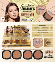 Imperméable à l'eau Mat Contour Du Visage Blush Bronzer Poudre Pressée Palette Peau Foncée Marque Privée Maquillage Surligneur Poudre Compacte