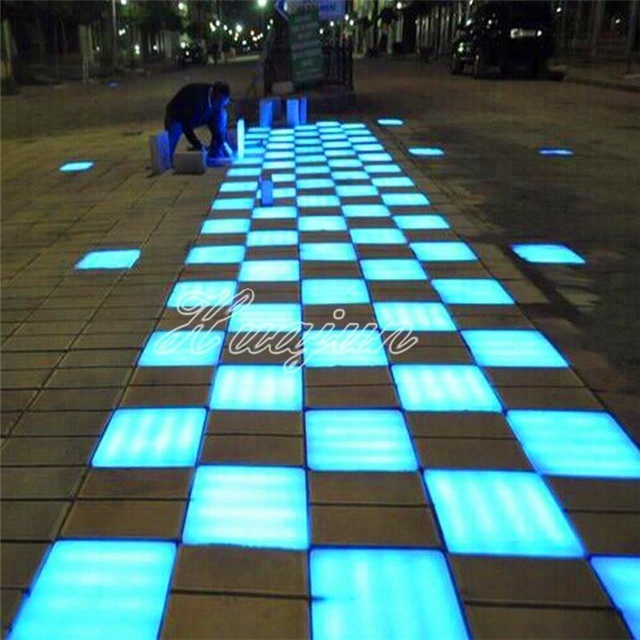Outdoor Brick Lights Garden Use Waterproof IP67 20x20cm LED Floor Tiles with RGB Color Changing Anti-Slip & Heat Insulation