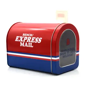 Оловянная коробка в форме почтового ящика с логотипом на заказ для подарков, отправка писем, Подарочные жестяные банки