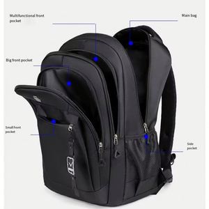 Hot Sale Custom logo Business <b>Large</b> Capacity Casual Waterproof Travel <b>Bag</b> Laptop Back Pack Student Backpacks for <b>Men</b> - Product Image 3