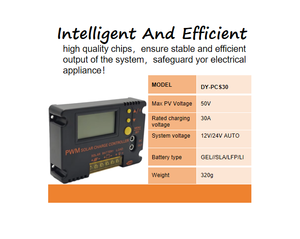 Silent 30A <strong>PWM</strong> MPPT <strong>Charge</strong> <strong>Controller</strong> for Home Solar Energy System Perfect Lighting <strong>Controller</strong> Without Fan Noise - Product Image 1