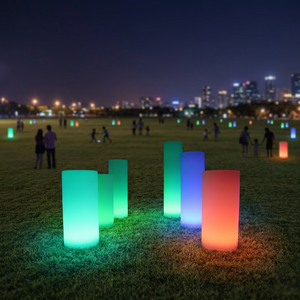 <span class=keywords><strong>Lampadaire</strong></span> LED d'extérieur cylindrique, luminaire décoratif pour pelouse, lampe d'ambiance carrée pour parc, arrangement paysager - Product Image 3