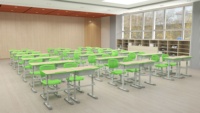 Ensemble Chaise et Bureau Ergonomique Monoplace Réglable en Hauteur pour École Primaire – Écologique et Moderne – Vente en Gros