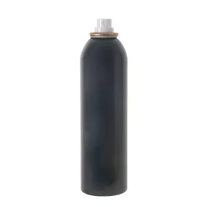 Bouteille aérosol noire de 250ml bouteille aérosol rechargeable personnalisée bouteille aérosol vide en aluminium