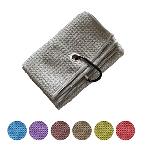 Serviette de golf gaufrée en microfibre rectangle magnétique vierge avec broderie personnalisée personnalisée - Product Image 4